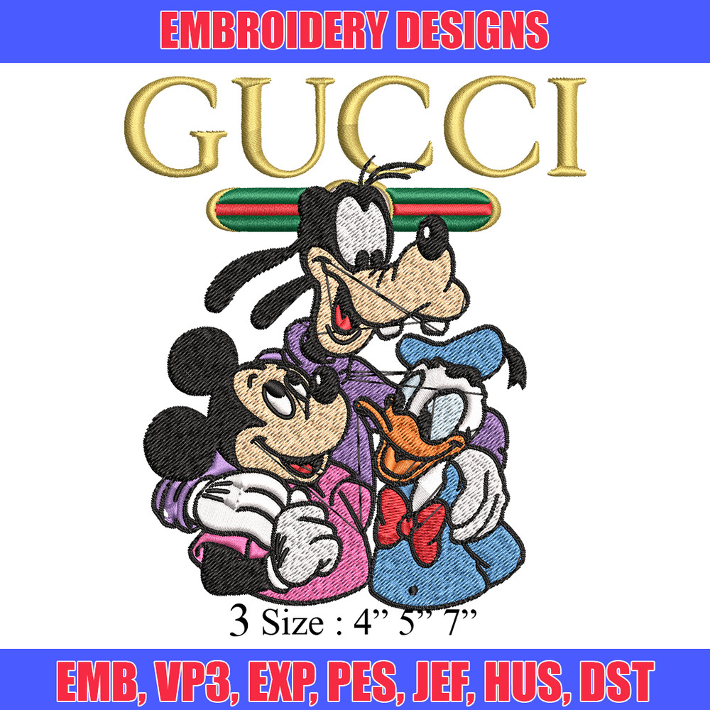 Gucci Mickey And Friend Embroidery design, Disney Embroidery, cartoon design, Embroidery File, Instant download..jpg