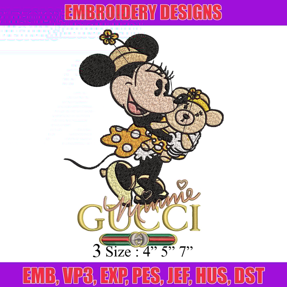 Gucci Minnie mouse Embroidery design, Gucci Embroidery, Disney design, Embroidery File, cartoon shirt, Digital download..jpg