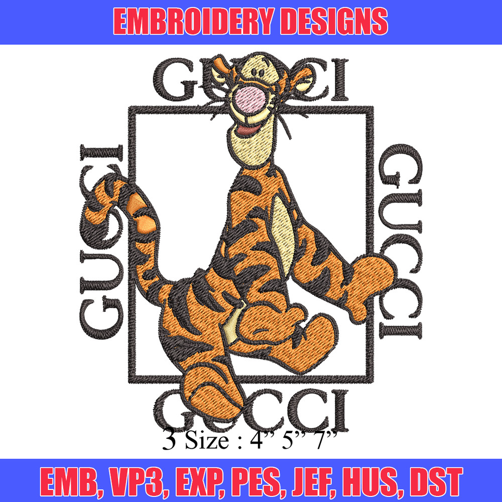 Gucci Tiger Embroidery design, winnie the pooh cartoon Embroidery, cartoon design, Embroidery File, Instant download..jpg