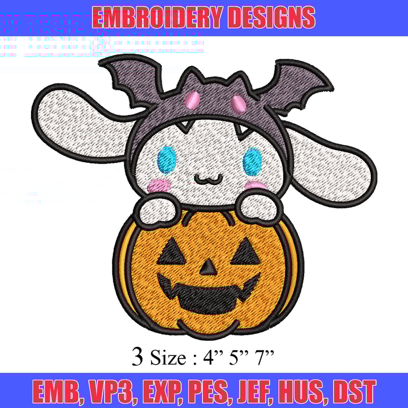 Halloween Cinnamoroll Embroidery design, Hello kitty Embroidery, cartoon design, Embroidery File, Digital download..jpg