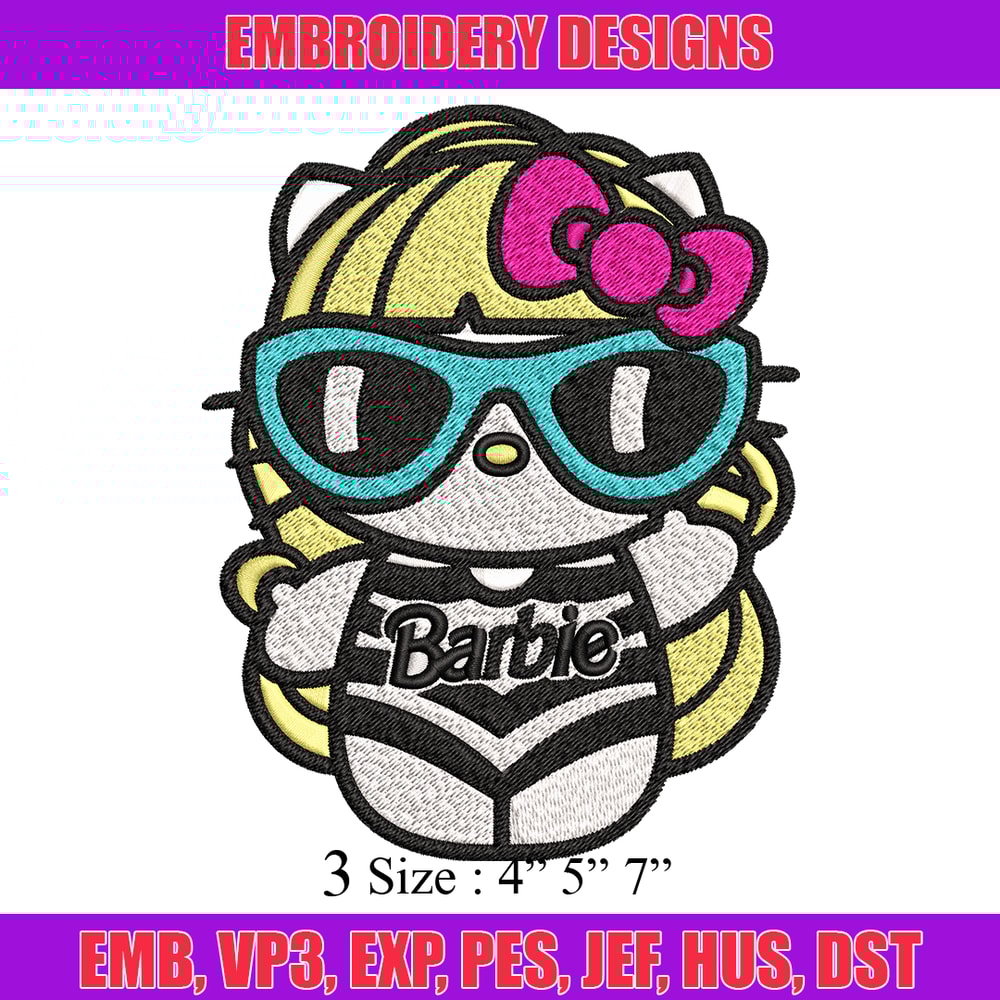Hello Kitty Barbie Embroidery design, Hello Kitty Barbie Embroidery, logo design, Embroidery File, Digital download..jpg
