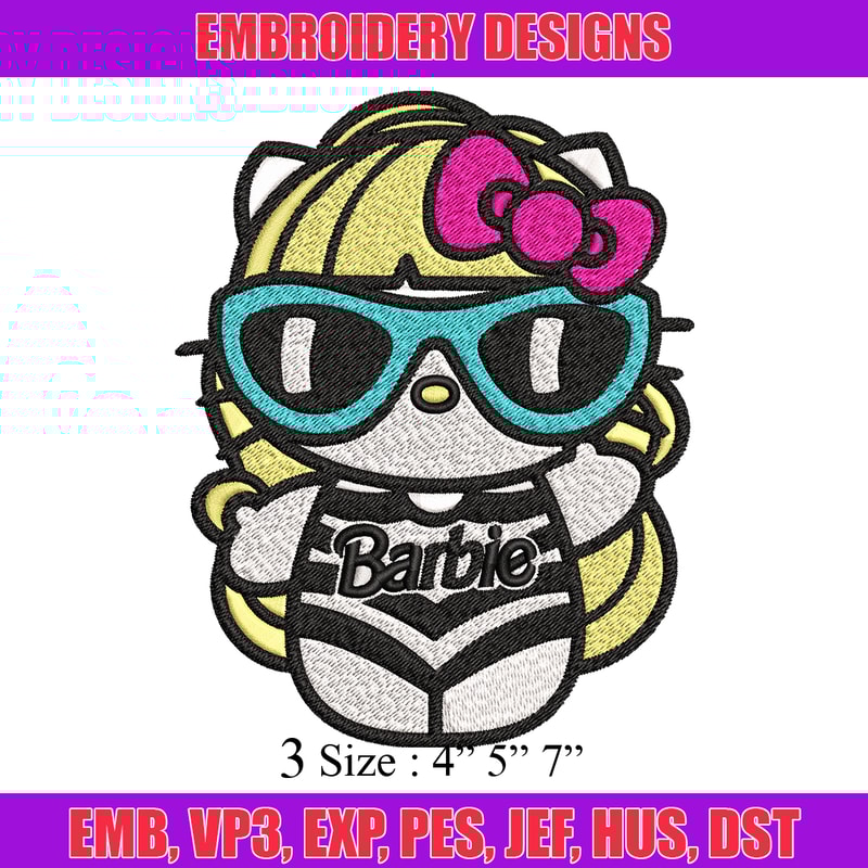 Hello Kitty Barbie Embroidery design, Hello Kitty Barbie Embroidery, logo design, Embroidery File, Digital download..jpg