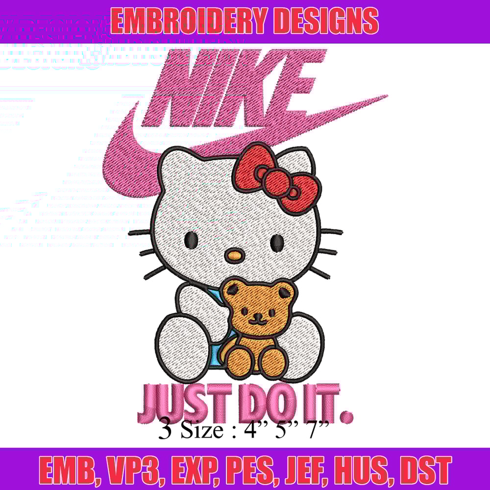 Hello kitty Nike Embroidery design, Hello kitty Embroidery, Nike design, Embroidery file, cartoon logo. Instant download.jpg