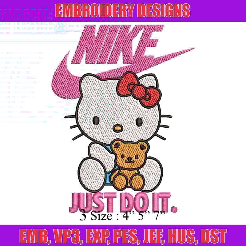 Hello kitty Nike Embroidery design, Hello kitty Embroidery, Nike design, Embroidery file, cartoon logo. Instant download.jpg