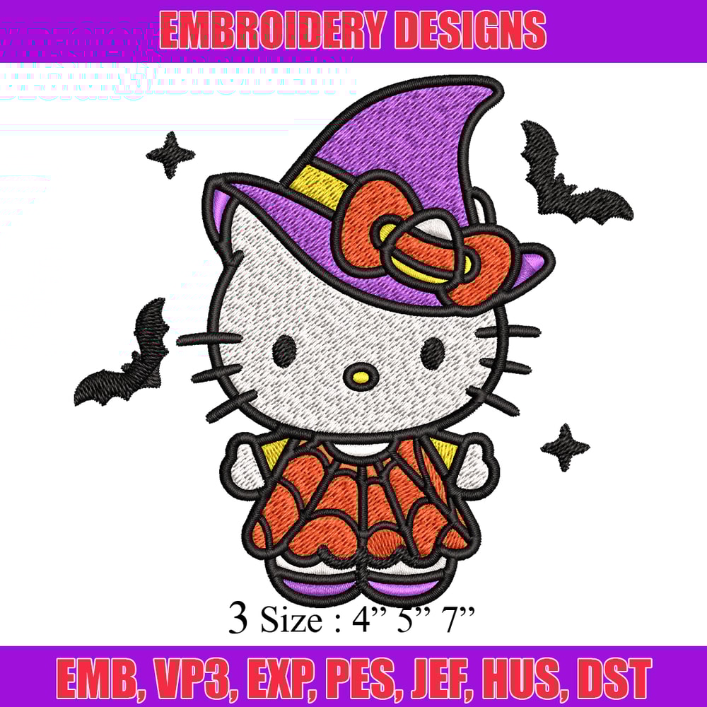 Hello kitty witch Embroidery design, Hello kitty Embroidery, cartoon design, Embroidery File, Digital download.jpg