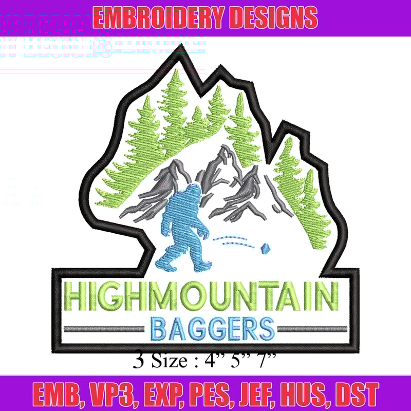 High Mountain Baggers embroidery design, logo embroidery, logo design, embroidery file, logo shirt, Digital download..jpg