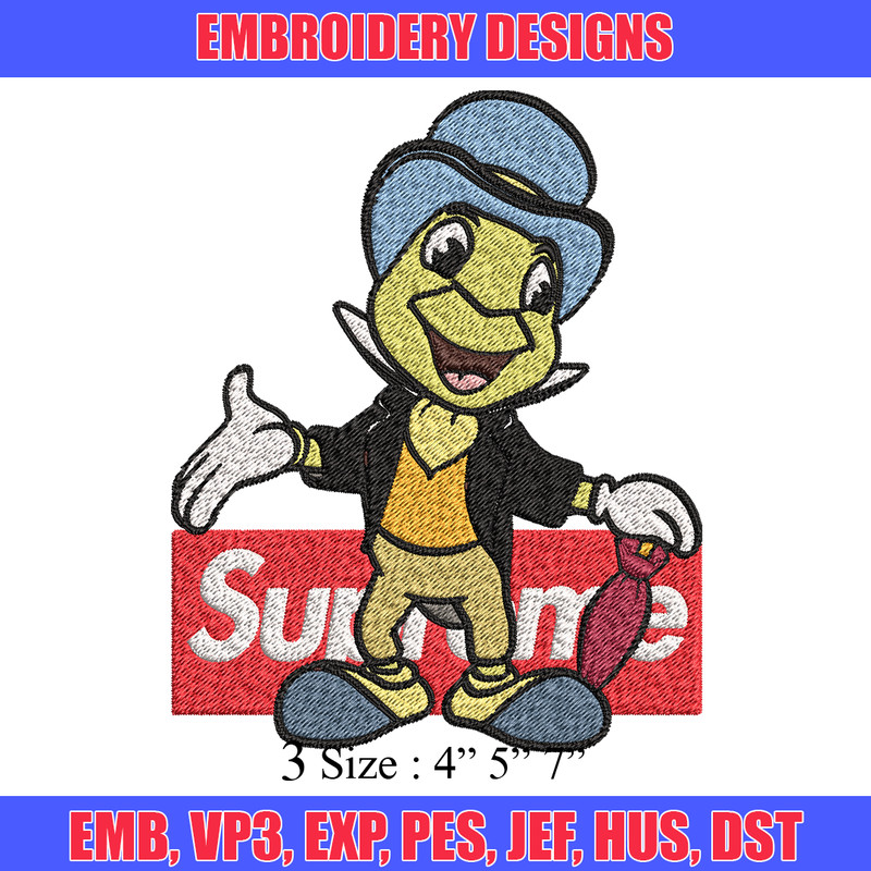Jimimy cricket supreme Embroidery design, Jimimy cricket Embroidery, cartoon design, Embroidery File, Instant download.jpg