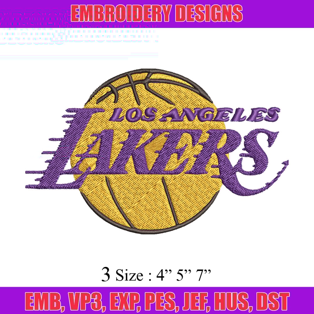 La lakers logo Embroidery Design, Brand Embroidery, Embroidery File, Logo shirt, Sport Embroidery, Digital download.jpg