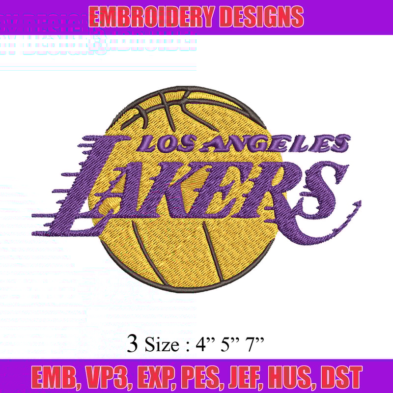La lakers logo Embroidery Design, Brand Embroidery, Embroidery File, Logo shirt, Sport Embroidery, Digital download.jpg