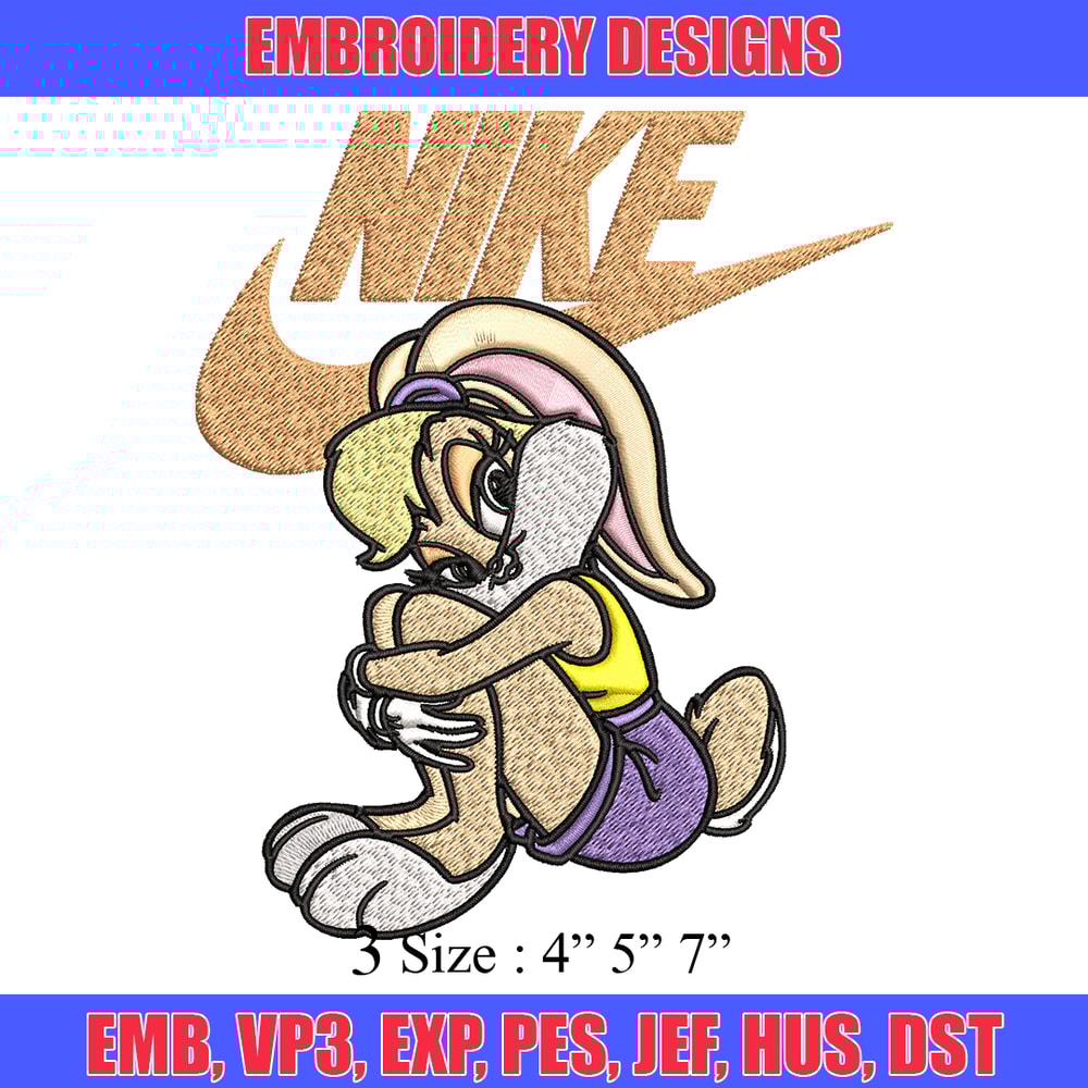 Lola Bunny Nike Embroidery design, Lola Bunny cartoon Embroidery, Nike design, Embroidery file, Instant download..jpg