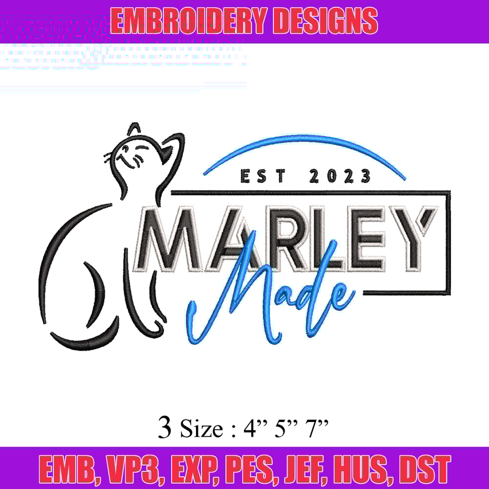 Marley Made embroidery design, Marley Made embroidery, logo design, Logo shirt, embroidery file, Digital download.jpg