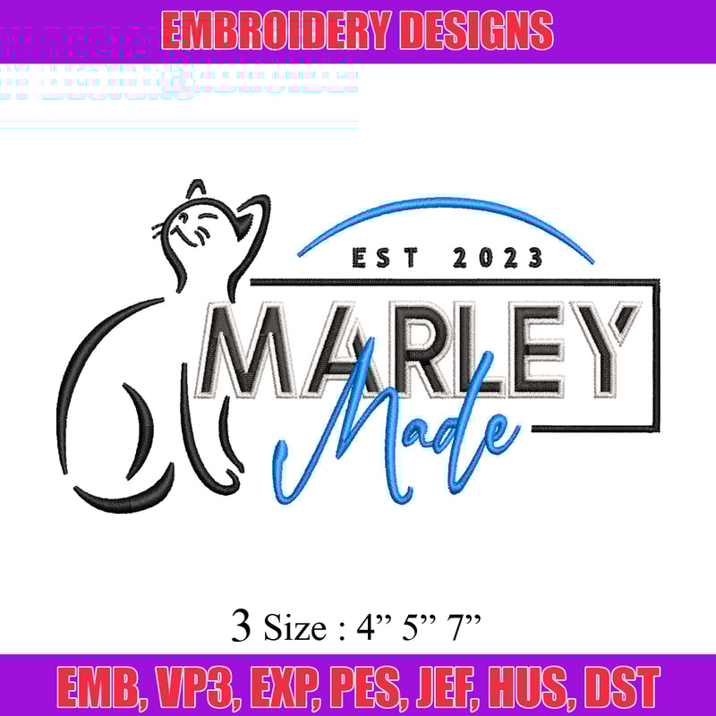 Marley Made embroidery design, Marley Made embroidery, logo design, Logo shirt, embroidery file, Digital download.jpg