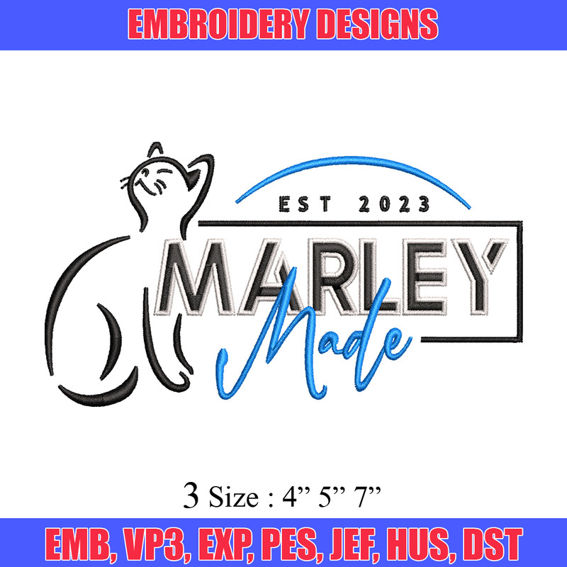 Marley Made embroidery design, Marley Made embroidery, logo design, Logo shirt, embroidery file, Digital download.jpg