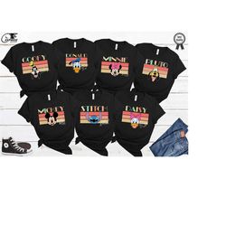 custom disney character shirt, retro disneyworld family shirts, mickey friend shirt, disney family shirt, disney trip sh