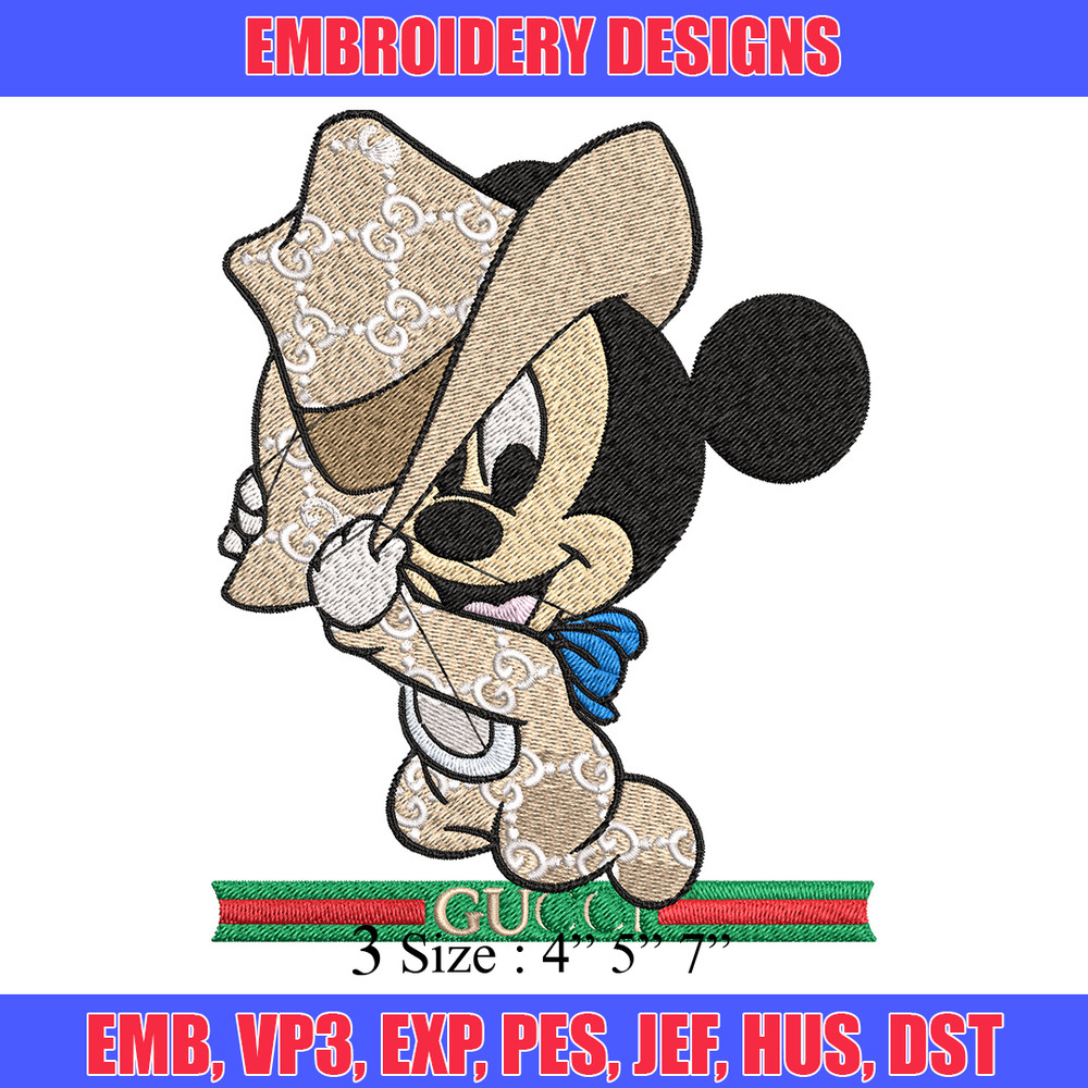 Mickey baby Embroidery Design, Gucci Embroidery, Embroidery File, Logo shirt, Sport Embroidery, Digital download.jpg
