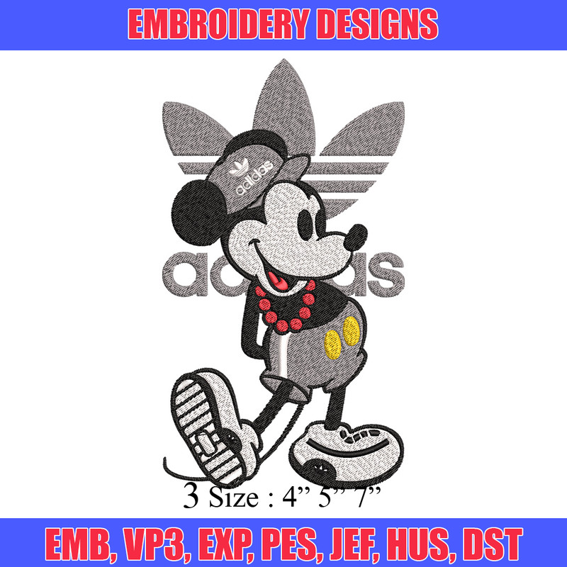 Mickey grey adidas Embroidery Design, Adidas Embroidery, Brand Embroidery, Embroidery File, Logo shirt, Digital download.jpg