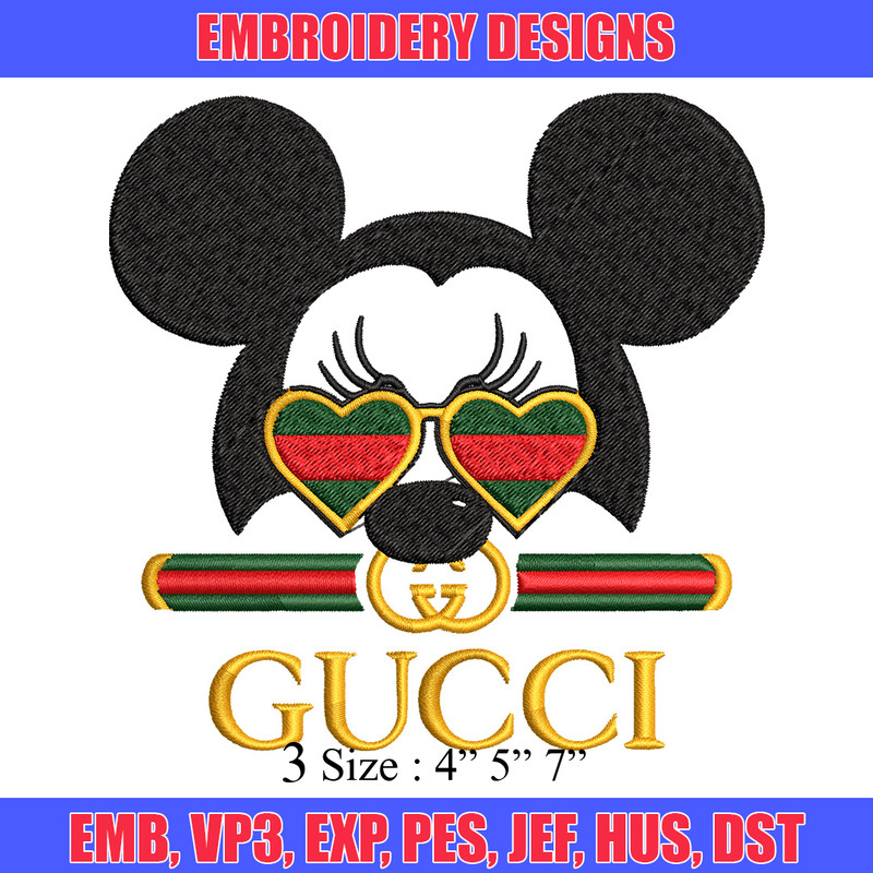 Mickey head gucci Embroidery Design, Gucci Embroidery, Brand Embroidery, Logo shirt, Embroidery File, Digital download.jpg