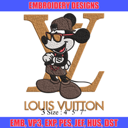 Mickey louis vuitton Embroidery Design, Lv Embroidery, Brand Embroidery, Logo shirt, Embroidery File, Digital download