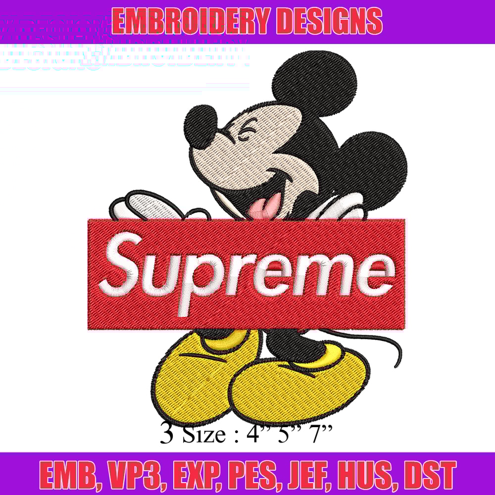 Mickey Mouse Supreme Embroidery design, Disney Embroidery, Disney design, Embroidery File, Digital download..jpg