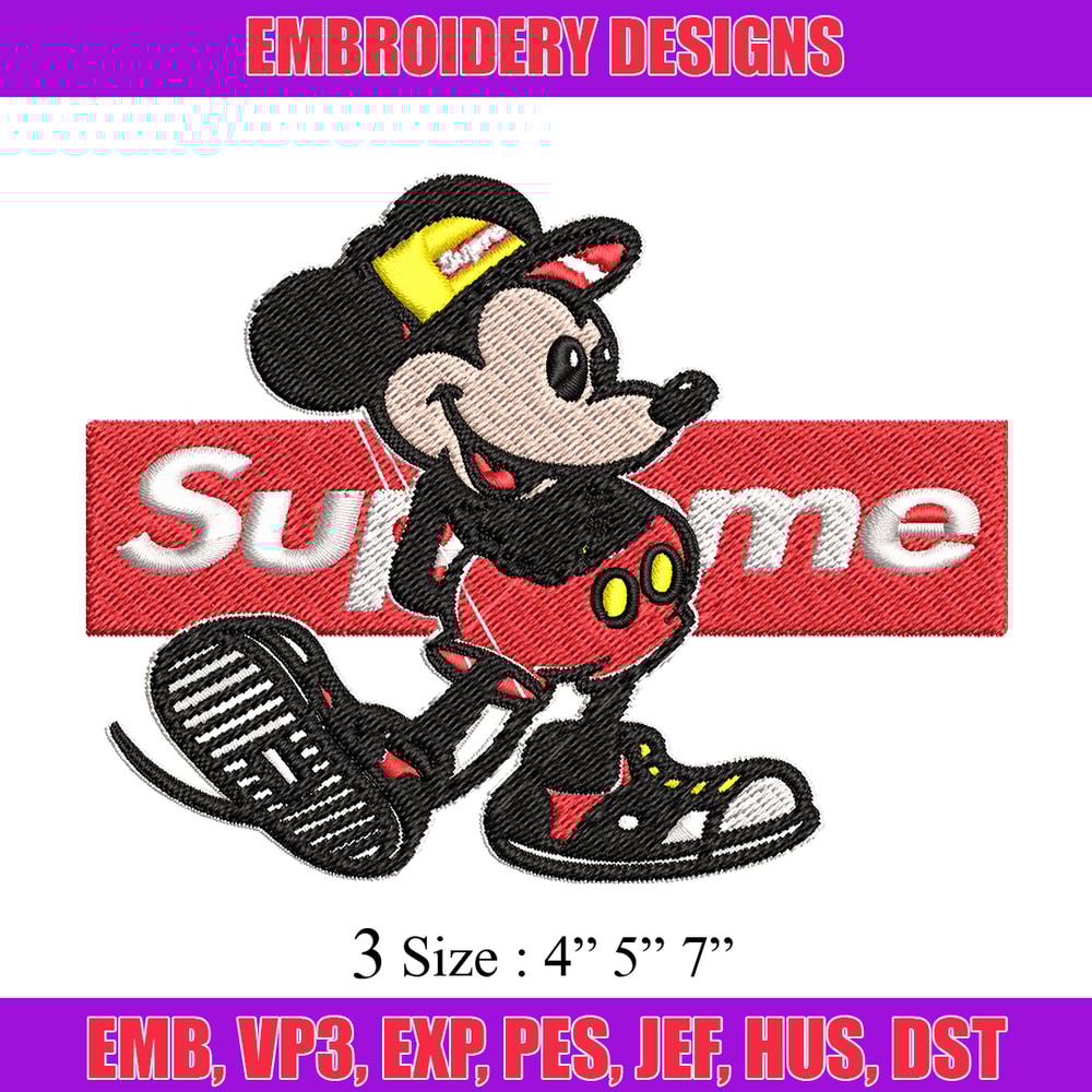 Mickey Mouse Supreme Embroidery design, Disney Embroidery, Disney design, Embroidery File, logo shirt, Digital download..jpg