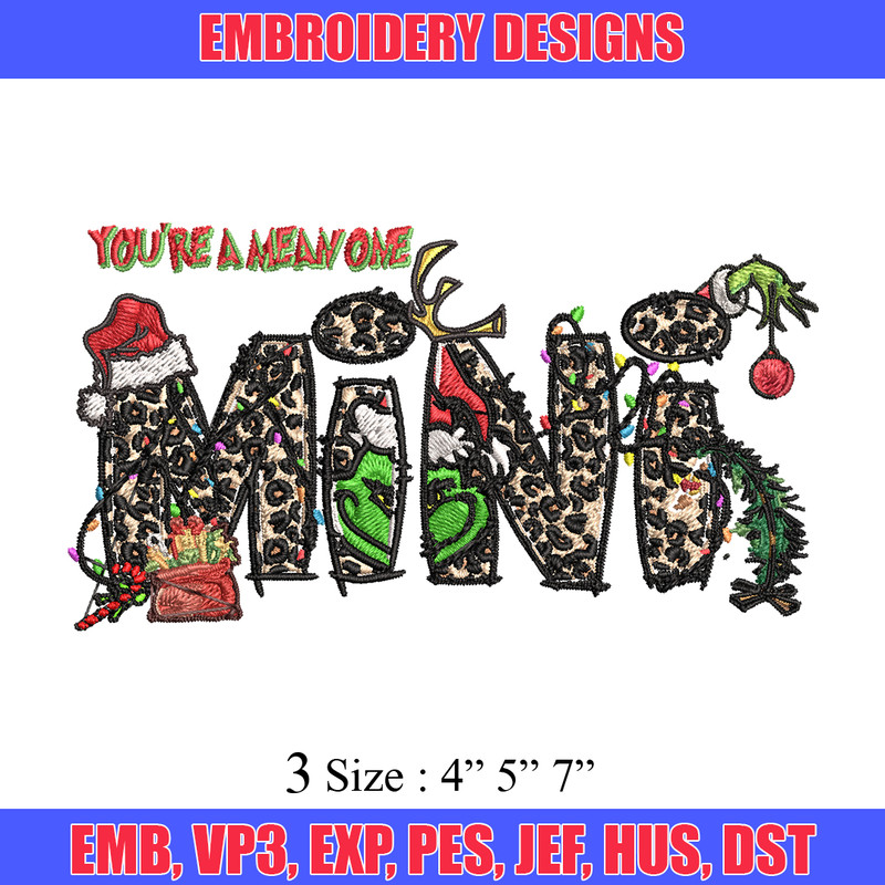 Mini Grinch christmas Embroidery design, Grinch Christmas Embroidery, Grinch design, Embroidery File, Digital download.jpg