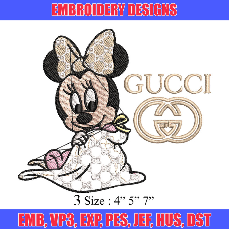 Minnie baby Embroidery Design, Gucci Embroidery, Embroidery File, Logo shirt, Sport Embroidery, Digital download.jpg