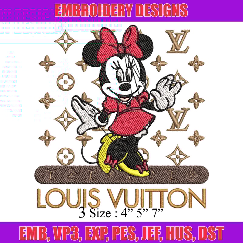 Minnie logo lv Embroidery Design, Lv Embroidery, Embroidery File, Brand Embroidery, Logo shirt, Digital download.jpg