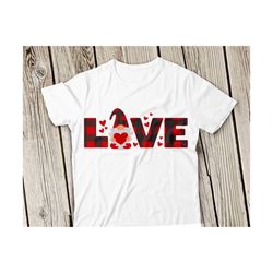 gnome plaid svg, gnome svg, buffalo plaid gnome svg, love svg, valentine svg, valentines day svg,valentines gnome svg, g