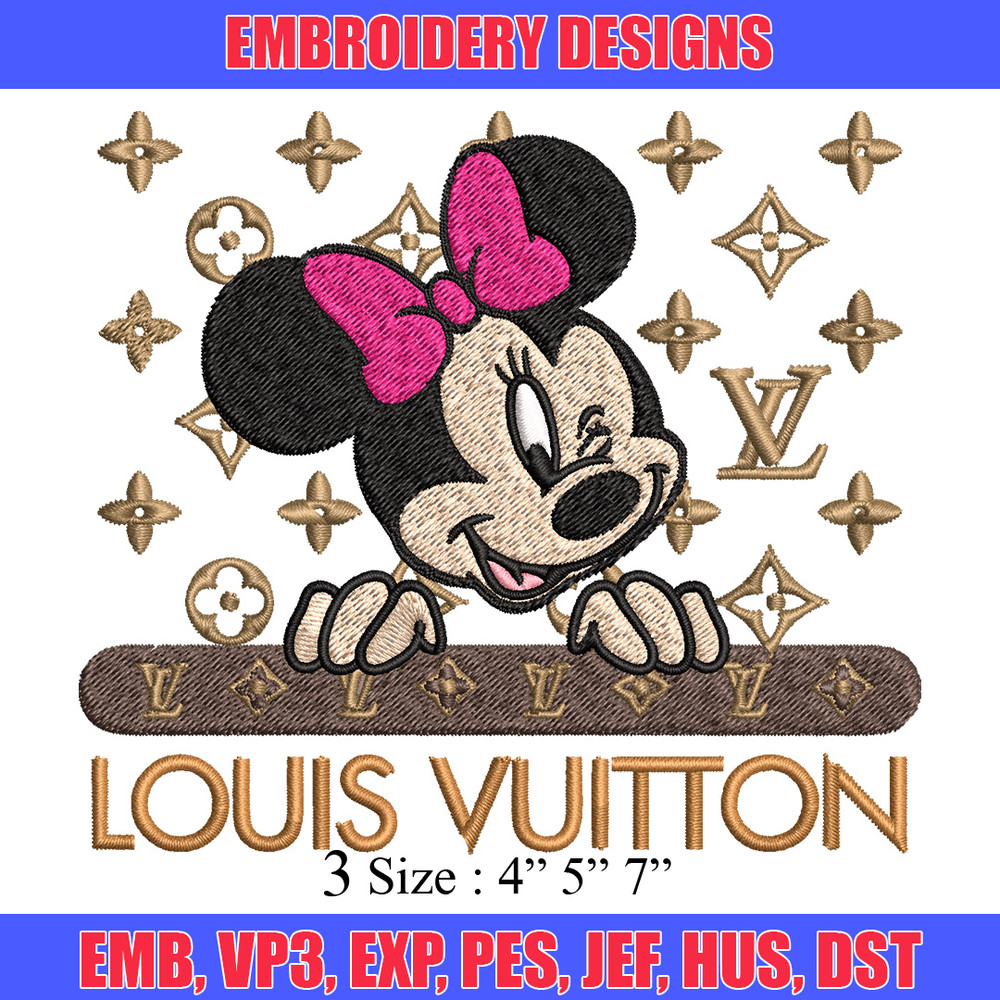 Minnie louis vuitton Embroidery Design, Lv Embroidery, Brand Embroidery, Logo shirt, Embroidery File, Digital download.jpg