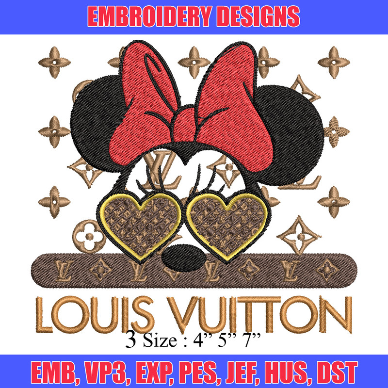 Minnie love lv Embroidery Design, Lv Embroidery, Embroidery File, Brand Embroidery, Logo shirt, Digital download.jpg
