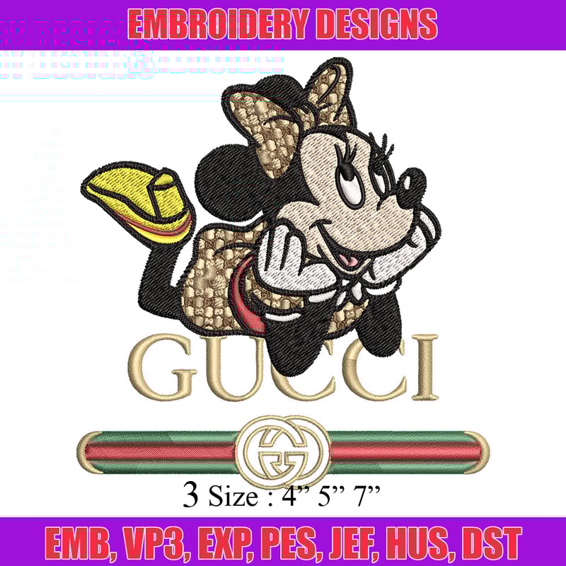 Minnie smile gucci Embroidery Design, Gucci Embroidery, Brand Embroidery, Logo shirt, Embroidery File, Digital download.jpg