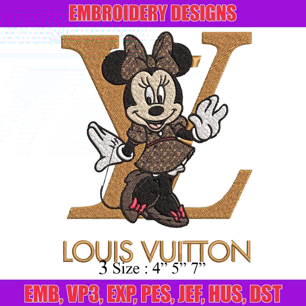 Minnie smile lv Embroidery Design, Lv Embroidery, Embroidery File, Brand Embroidery, Logo shirt, Digital download.jpg
