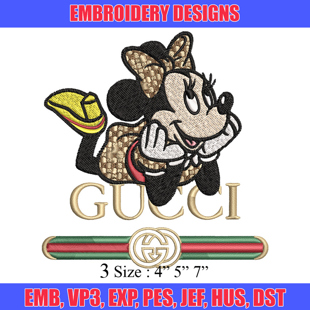Minnie smile gucci Embroidery Design, Gucci Embroidery, Brand Embroidery, Logo shirt, Embroidery File, Digital download.jpg