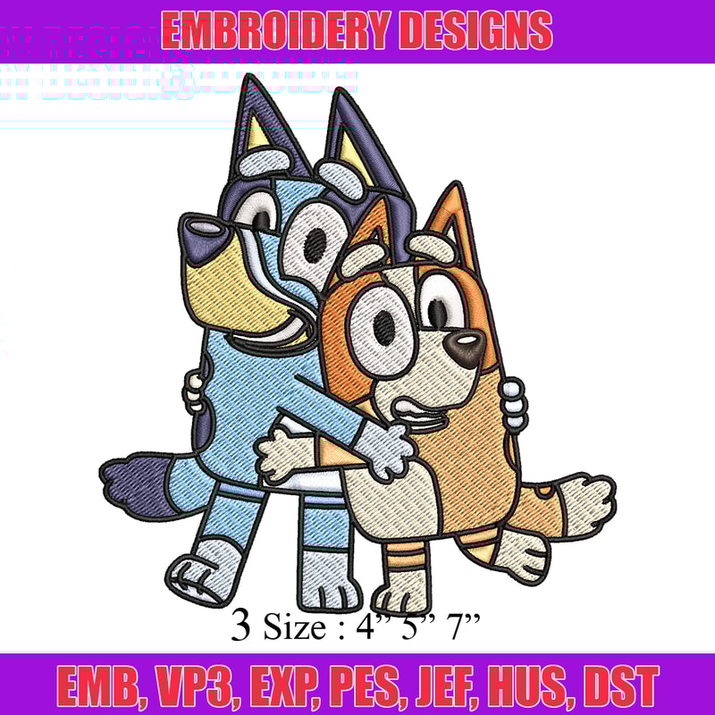 Mom and Dad Bluey Embroidery, Bluey Embroidery, Embroidery File, cartoon design, cartoon shirt, Digital download..jpg