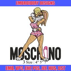 Moschino Milano Lola Bunny Embroidery design, Lola Bunny Embroidery, cartoon design, Embroidery File, Instant download.