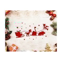 dinosaur sleigh svg, santasaurus svg, santas sleigh svg, santa with dinosaurus svg, santas sleigh svg, christmas dinosaur sleigh ride svg