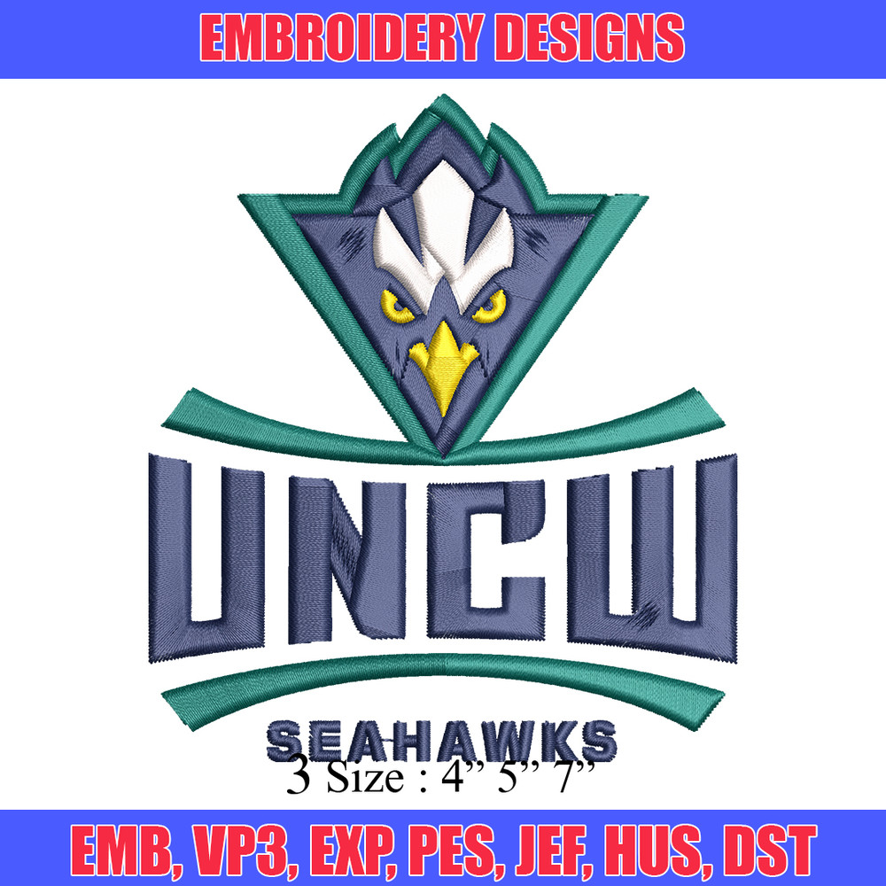 NC Wilmington Seahawks embroidery, NC Wilmington Seahawks embroidery, embroidery file, Sport embroidery, NCAA embroidery.jpg