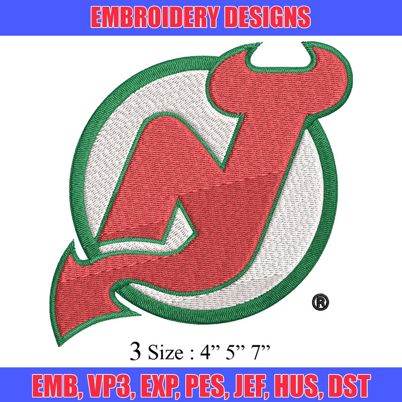 New Jersey Devils Embroidery Design, Brand Embroidery, Embroidery File, Logo shirt, Sport Embroidery, Digital download..jpg