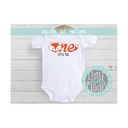 fox one svg png cut file, fox birthday svg, woodland creature 1, printable