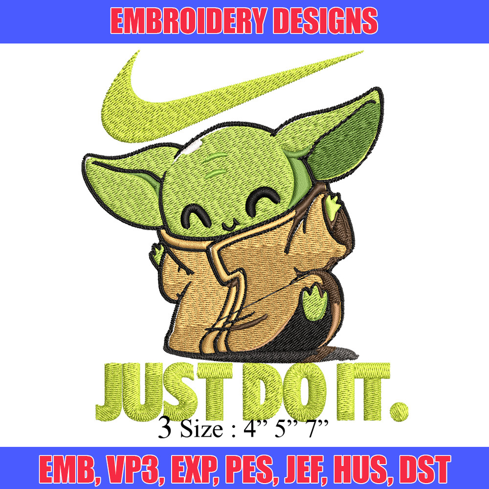 Nike Baby Yoda Embroidery design, Nike Baby Yoda cartoon Embroidery, Nike design, Embroidery file, Instant download..jpg