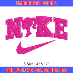 Nike barbie Embroidery design, logo Embroidery, Embroidery File, logo design, logo shirt, Digital download.