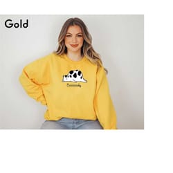 moody sweatshirt, cow sweatshirt, cute cow sweatshirt, animal sweatshirt, gift for animal lover, funny animal sweatshirt