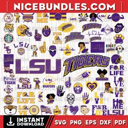 69 files l-s-u-tigers team bundle svg, l-s-u-tigers svg, n-c-a-a teams svg, n-c-a-a svg, png, dxf, eps, instant download