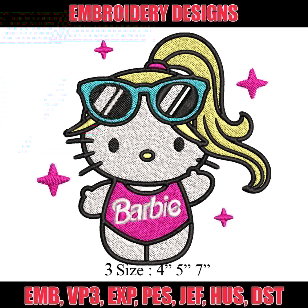 Barbie Hellokitty Embroidery design, Barbie girl Embroidery, logo design, logo shirt, Embroidery File, Digital download..jpg
