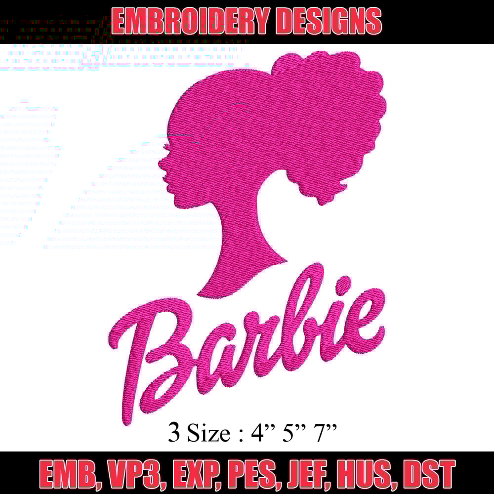 Barbie logo and her Embroidery, Barbie logo Embroidery, logo design, Embroidery File, logo shirt, Digital download..jpg