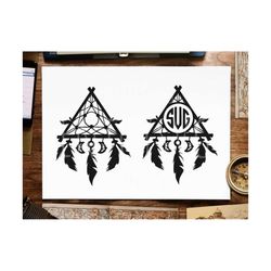 dream catcher svg, dreamcatcher svg, dreamcatcher monogram svg, dream catcher svg, feather svg, indian svg, mandala svg, boho svg file