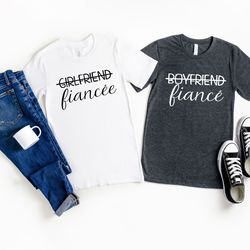 girlfriend fiancee shirt png, boyfriend fiance shirt png, matching couples shirt png, engagement shirt png, wedding shir