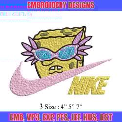 nike spongebob embroidery design, nike embroidery, brand embroidery, embroidery file, logo shirt, digital download