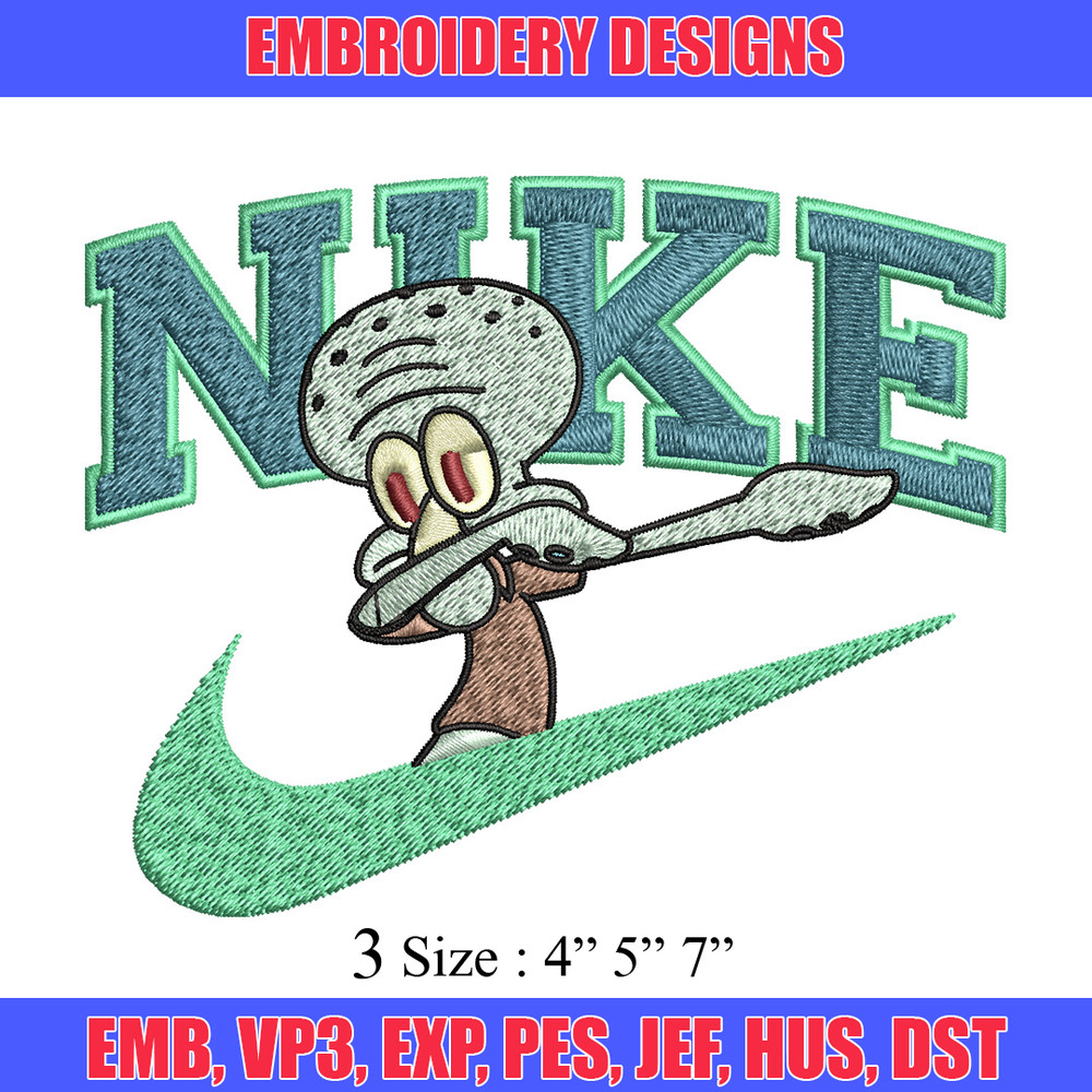 Nike Squidward Embroidery Design, Spongebob Embroidery, Nike Embroidery, Embroidery File, Logo shirt, Digital download.jpg