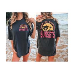 forever chasing sunsets svg png retro summer svg retro beach svg tropical png summer shirt svg aesthetic summer sublimation front and back